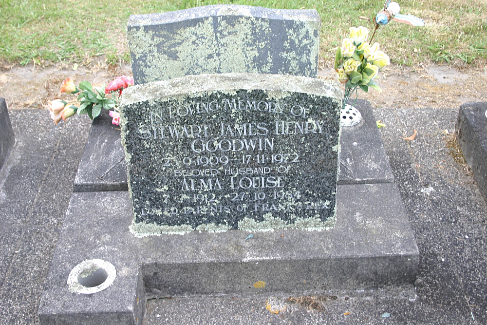 Photo of headstones/Stewart James Henry Goodwin d 1972 hdstn Tauranga